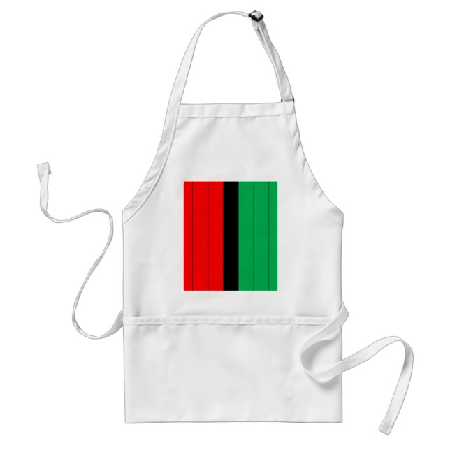 Kwanzaa Colors Red Black Green Stripes Pattern Adult Apron (Front)
