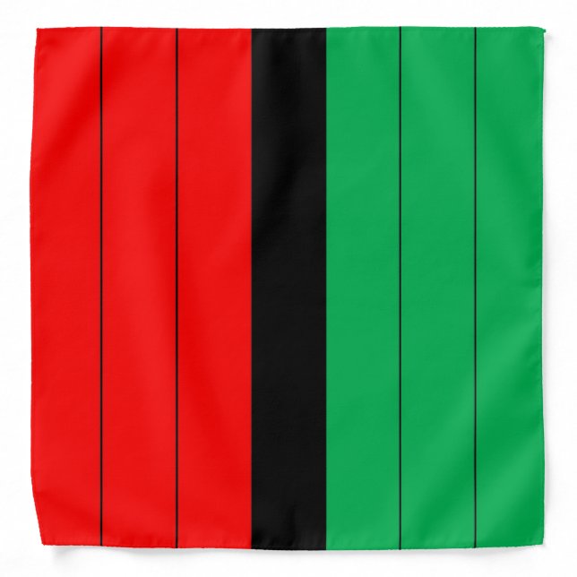 Kwanzaa Colors Red Black Green Stripes Pattern Bandana (Front)