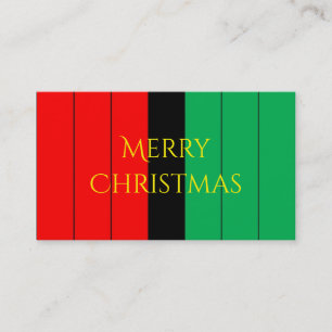 Kwanzaa Colors Red Black Green Stripes Pattern Business Card