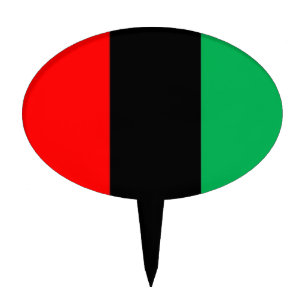 Kwanzaa Colors Red Black Green Stripes Pattern Cake Topper