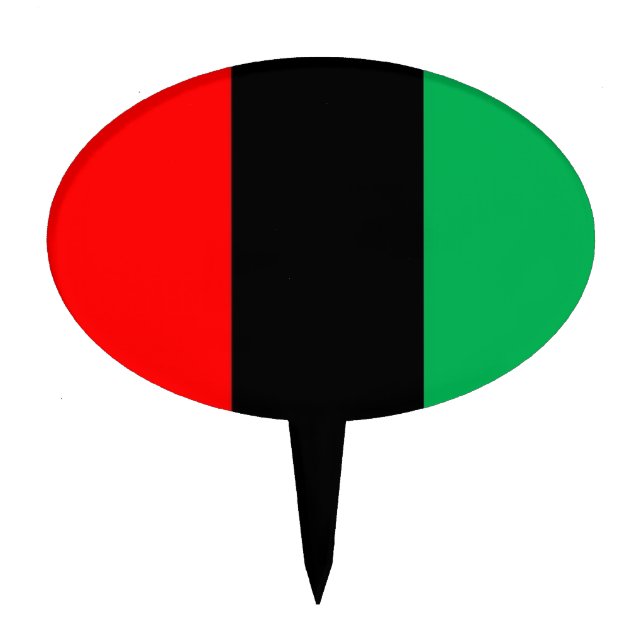 Kwanzaa Colors Red Black Green Stripes Pattern Cake Topper (Front)