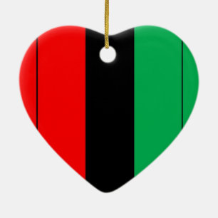 Kwanzaa Colors Red Black Green Stripes Pattern Ceramic Ornament