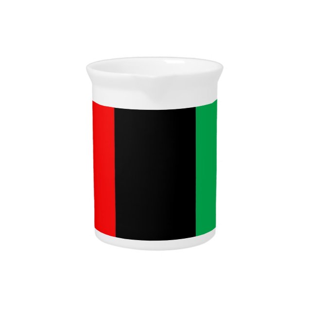 Kwanzaa Colors Red Black Green Stripes Pattern Drink Pitcher (Front)