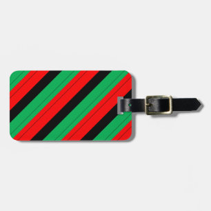 Kwanzaa Colors Red Black Green Stripes Pattern Luggage Tag