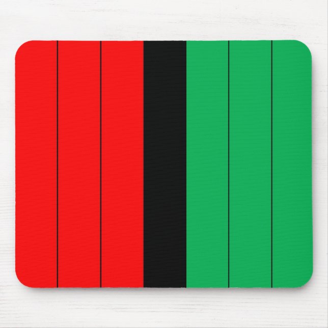 Kwanzaa Colors Red Black Green Stripes Pattern Mouse Pad (Front)