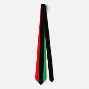 Kwanzaa Colors Red Black Green Stripes Pattern Neck Tie