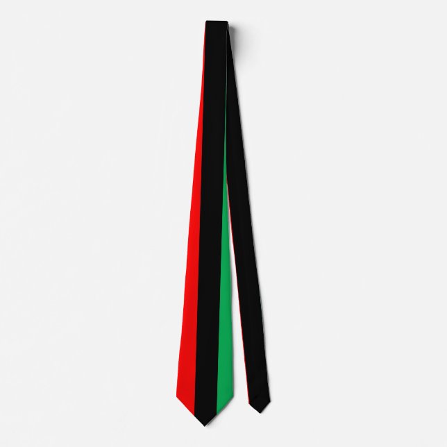 Kwanzaa Colors Red Black Green Stripes Pattern Neck Tie (Front)