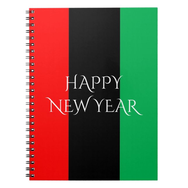 Kwanzaa Colors Red Black Green Stripes Pattern Notebook (Front)