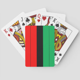 Kwanzaa Colors Red Black Green Stripes Pattern Poker Cards