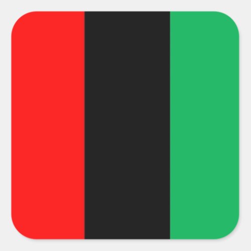 Kwanzaa Colors Red Black Green Stripes Pattern Square Sticker