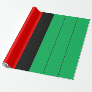 Kwanzaa Colors Red Black Green Stripes Pattern Wrapping Paper
