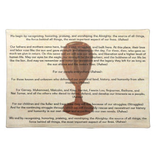 Kwanzaa Creations Tambiko Cotton Placemat