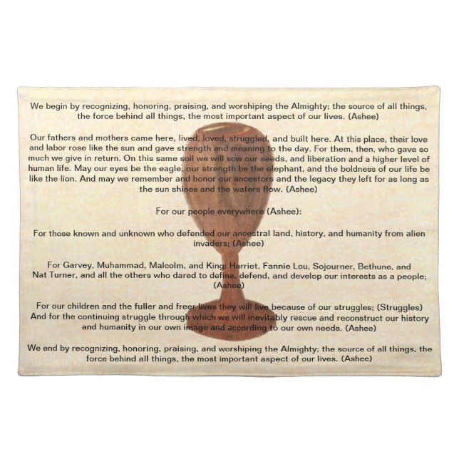 Kwanzaa Creations Tambiko Cotton Placemat (Front)