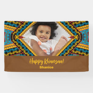 Kwanzaa Custom Brightly Colored Diamond Patter Banner