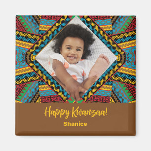 Kwanzaa Custom Brightly Colored Diamond Patter Magnet