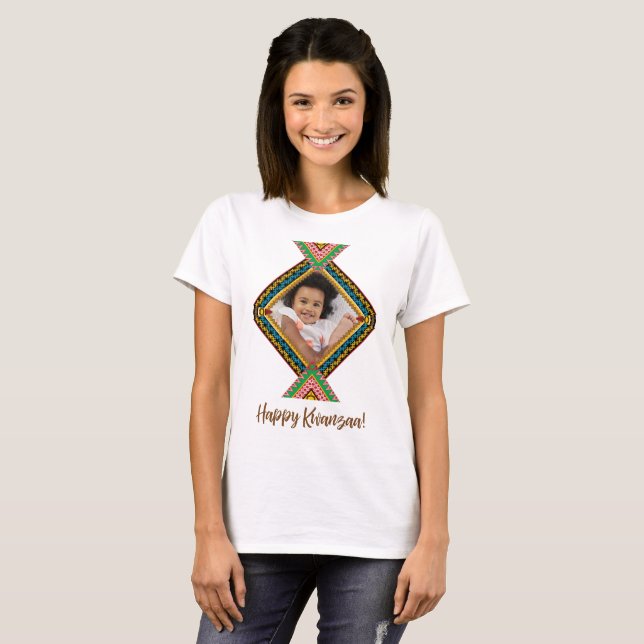 Kwanzaa Custom Brightly Colored Diamond Patter T-Shirt (Front Full)