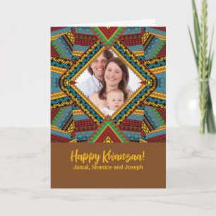 Kwanzaa Custom Photo and Name Brightly Colored Card