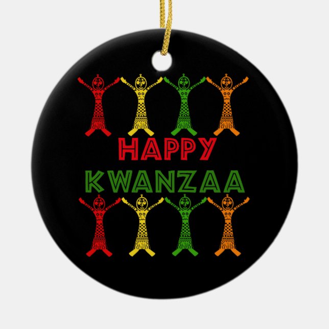 Kwanzaa Dancers Ceramic Ornament (Front)