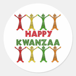 Kwanzaa Dancers Classic Round Sticker