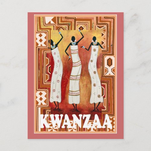 Kwanzaa _ dancing ladies postcard