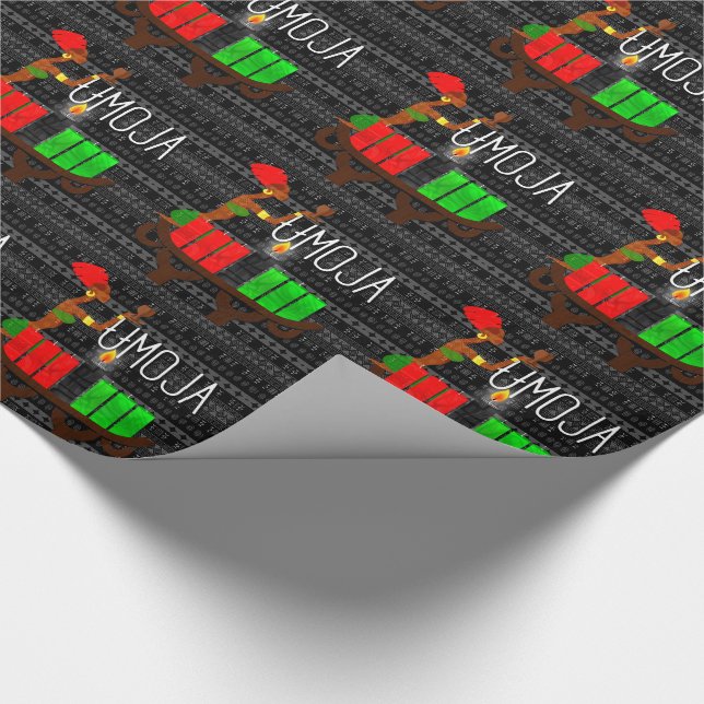 Kwanzaa Day 1 Umoja Kinara Unity Lighting Wrapping Paper (Corner)