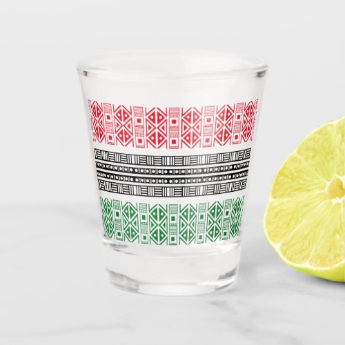 Kwanzaa Flag Patterns Shot Glass