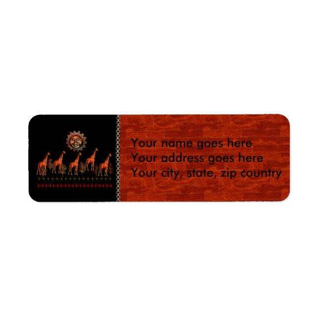 Kwanzaa Giraffes Label (Front)