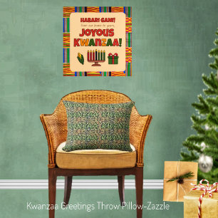Kwanzaa Greetings Throw Pillow