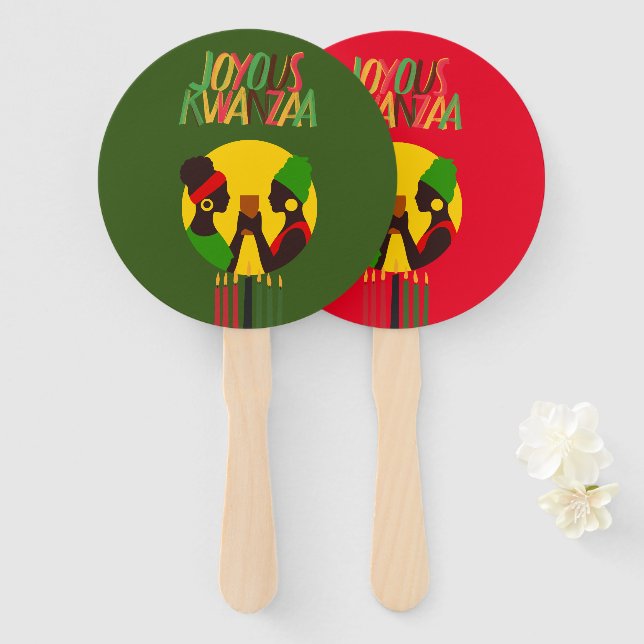 Kwanzaa Hand Fan - Party Favor (Front and Back)