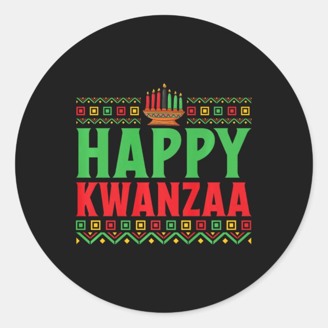 Kwanzaa - Happy Kwanzaa  Classic Round Sticker (Front)