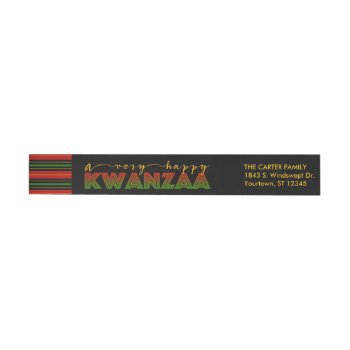 Kwanzaa | Happy Kwanzaa Holiday Wrap Around Label by keyandcompass at Zazzle