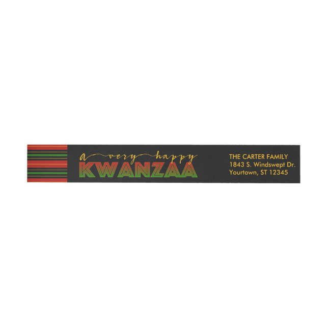 Kwanzaa | Happy Kwanzaa Holiday Wrap Around Label (Individual)