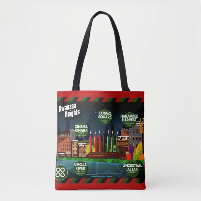 Kwanzaa Heights, Holidayopolis Map Tote Bag (Front)