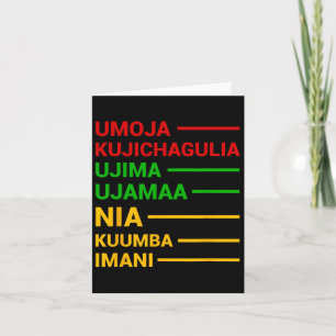 Kwanzaa Holiday 7 Principle Meanings Card