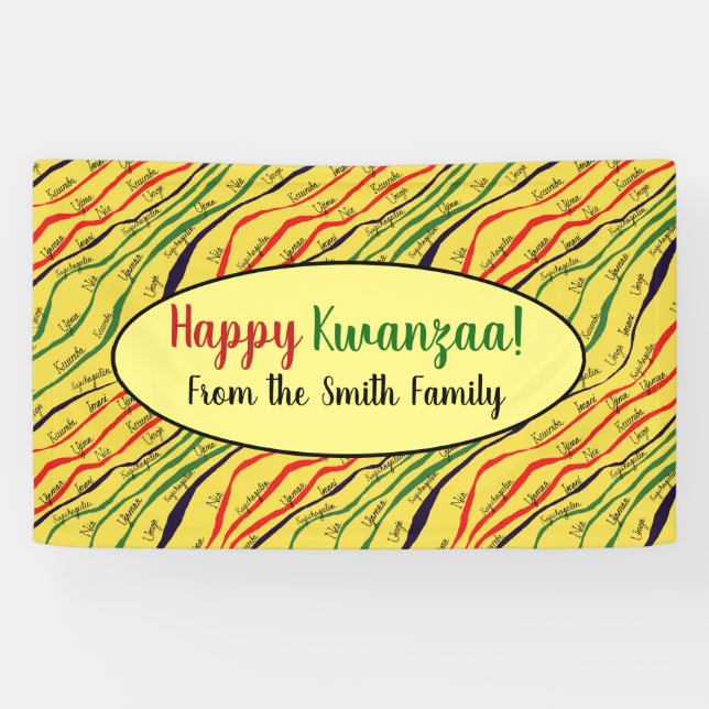 Kwanzaa Holiday Personalized Banner (Horizontal)