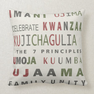 Kwanzaa Home Decor 7 Priciples Word Pillow