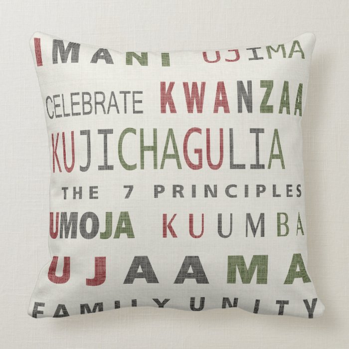 Kwanzaa Home Decor 7 Priciples Word Pillow Zazzle