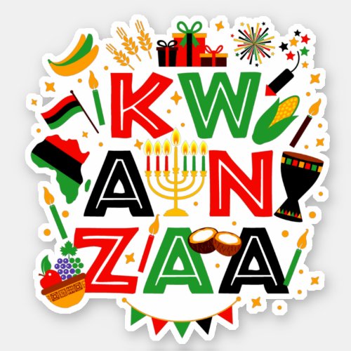 Kwanzaa  Icons Kiss Cut   Sticker