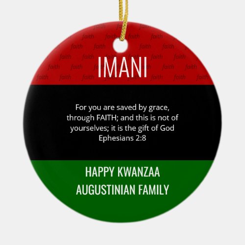 Kwanzaa IMANI  Ceramic Ornament