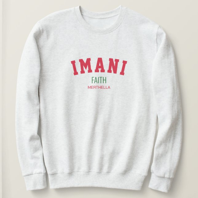 Kwanzaa IMANI Faith Personalized Sweatshirt (Design Front)