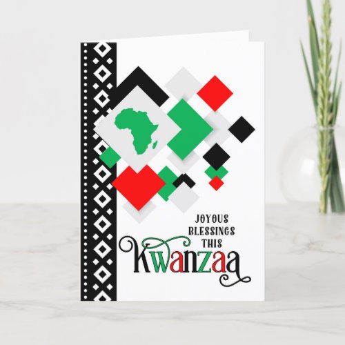 Kwanzaa Joyous Blessings African Continent Holiday Card