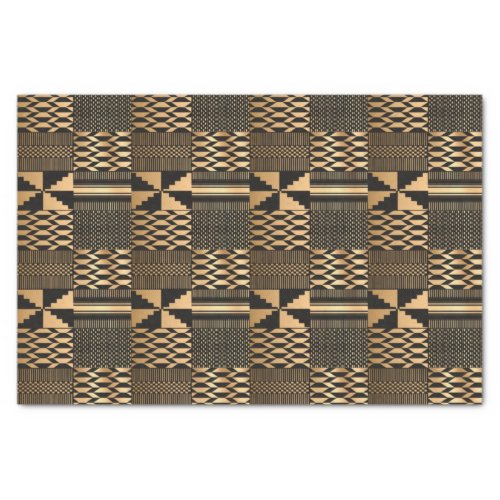 Kwanzaa Kente Print BlackGold Tissue Paper