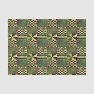 Kwanzaa Kente Print (Green/Gold) Tissue Paper