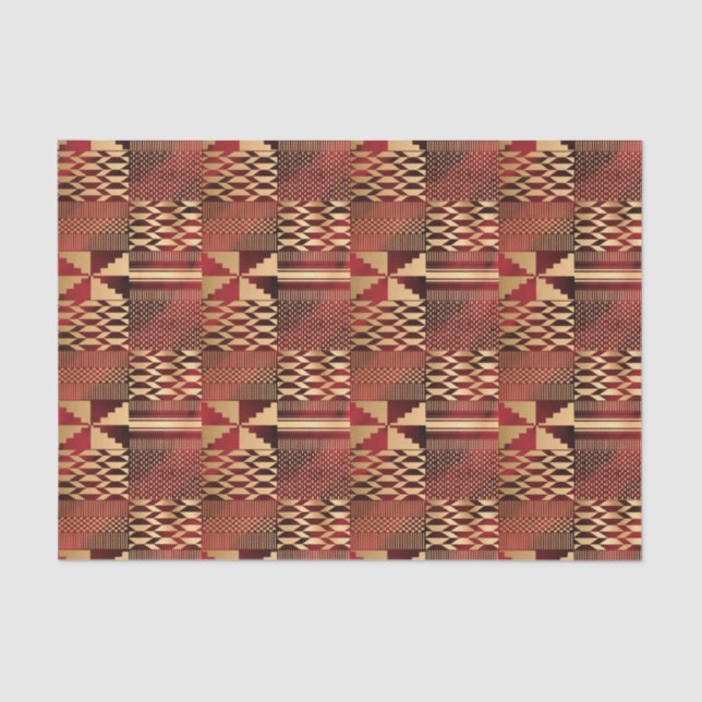 Kwanzaa Kente Print (Red/Gold)  Tissue Paper (Front)