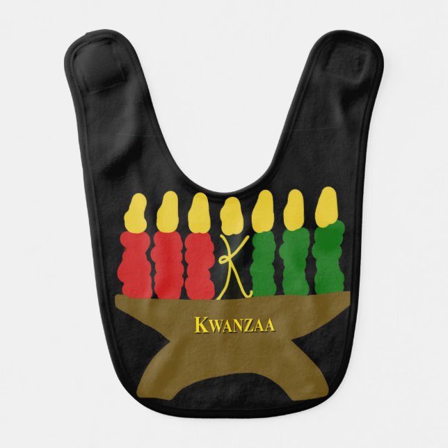 Kwanzaa Kinara Baby Bib (Front)