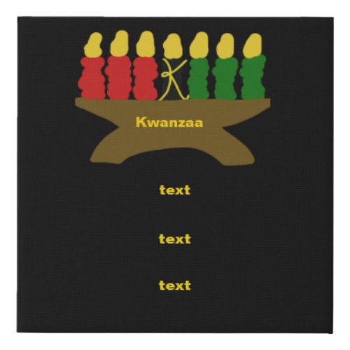 Kwanzaa Kinara Candles Faux Canvas Print
