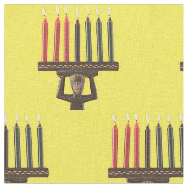 Kwanzaa Kinara  Fabric (Close Up)