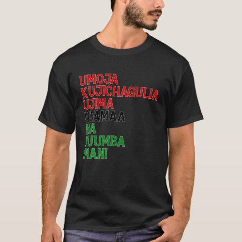 Kwanzaa Kinara Set For Kids Men Women Seven Princi T_Shirt