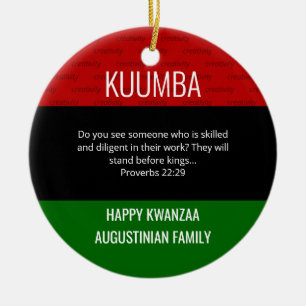 Kwanzaa KUUMBA Ceramic Ornament