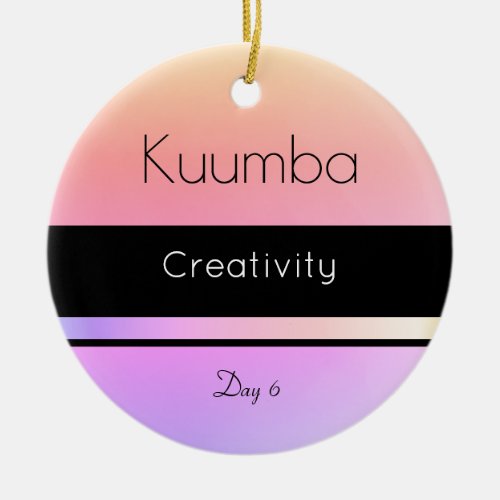 Kwanzaa Kuumba Purple Orange Black Day 6 Ceramic Ornament